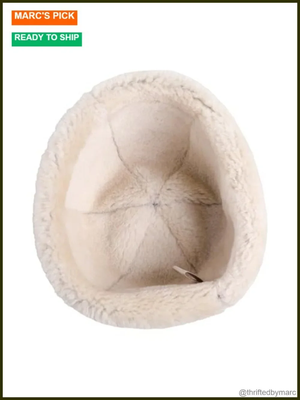 Genuine Sheepskin Leather Shearling Wool Beanie Hat Winter Fur Cap Hand Stitched